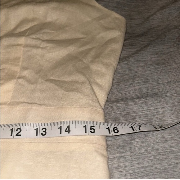 J.Crew Cream Color V-Neck Sleeveless Button Down Linen Blend A-Line Dress Size 8 - Picture 8 of 10